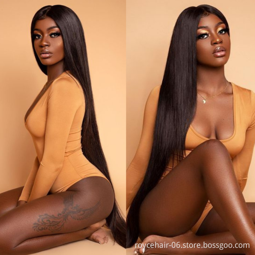 40 Inch Long HD  Glue less Swiss Transparent Lace Frontal Wig wholesale Vendors, Raw Virgin 100% Human Hair Wigs for Black Women